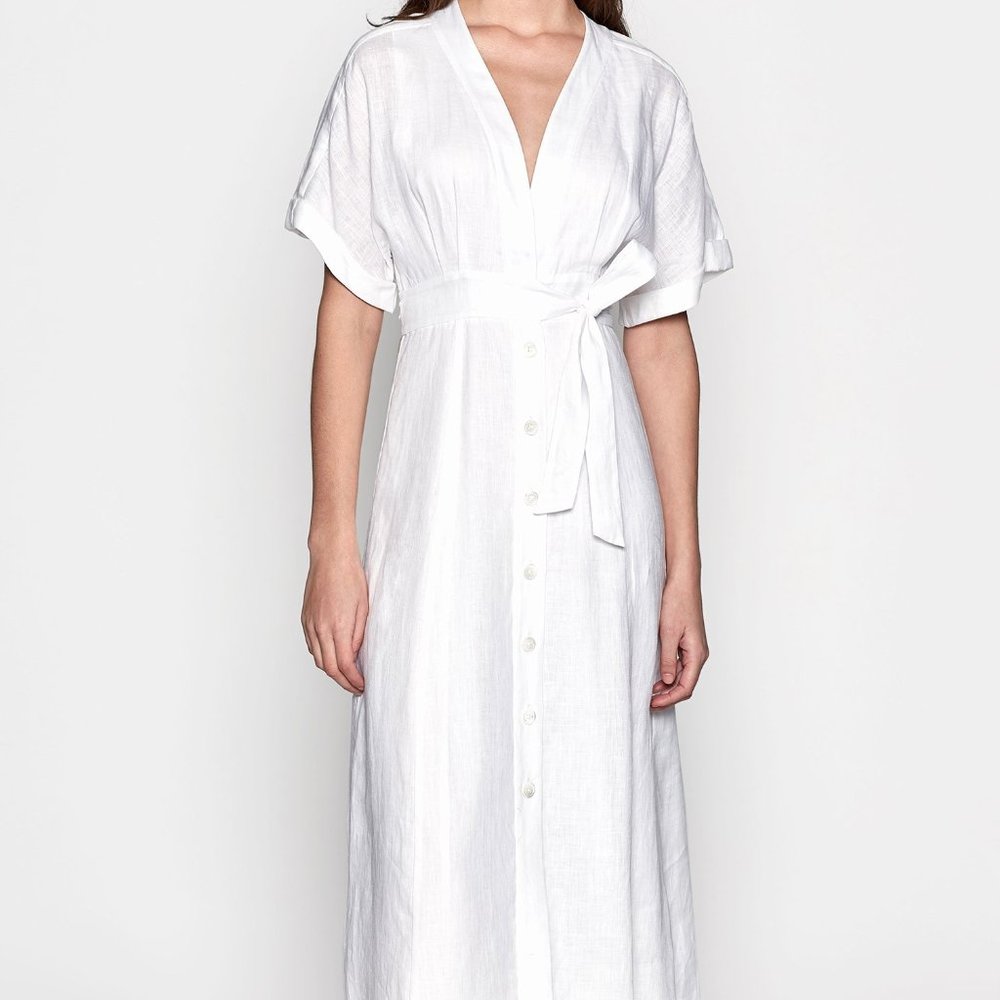 Equipment Femme Midi Linen Nauman Dress